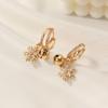 1 Pair Fashion Zircon Snowflake with Small Bell Dangle Earrings for Women Daily Jewelry Christmas Party Accessories