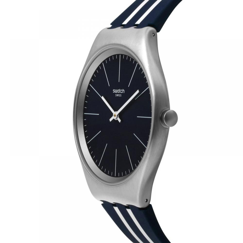 Swatch SyxS106 Кожа Кожасинийжелезный Мужские S Уретановые Часы