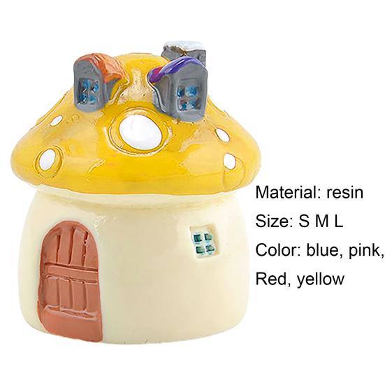 Miniature Garden Ornament Waterproof Popular 3 Sizes Cute Mushroom Gardening Props for Home Decor