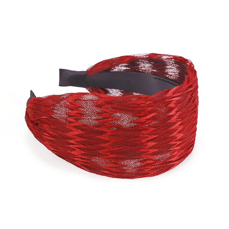 Wave Wide-Edge Non-Slip Hairband with Teeth and Breathable Lace for Middle-Aged and Elderly Women