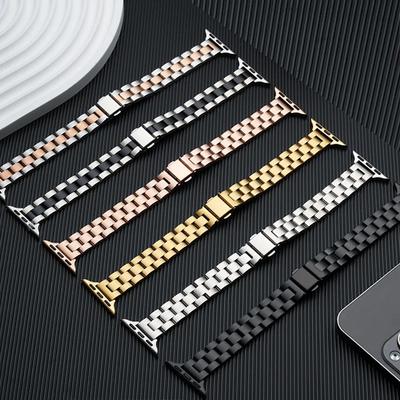 Ремешок для Apple Watch Band 46мм 45мм 44мм 49мм 40мм 41мм Металлический Браслет из Нержавеющей Стали iWatch Series 10 8 9 7 5 Se 6 4 Ultra 2