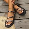 Fashion Women Sandals New Summer Flat Casual Shoes Women Fashion Outdoor Lightweight Leopard Beach Causal Platform Comfortable Sandals