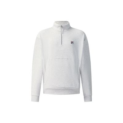 Fila Теннисная мода Универсальный повседневный спортивный теннисный стиль Свободный вязаный свитшот-пуловер на молнии до середины Мужской свитшот Дождевой шелк A11M543206FMG