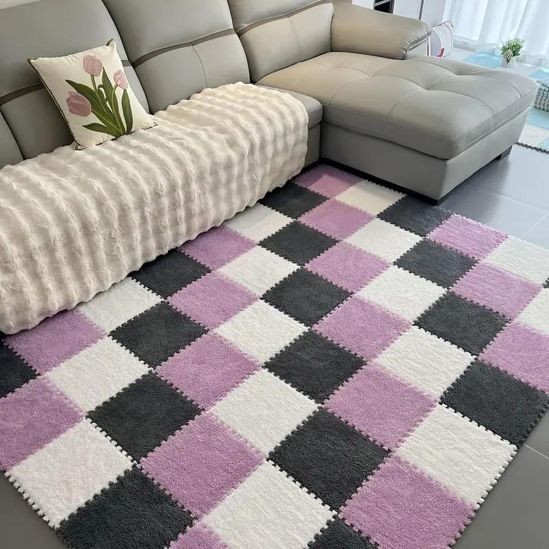 18 шт. Плюшевые пенные коврики-пазлы, Мягкие ворсистые пушистые коврики для пола, Цветные защитные коврики для пола для дома, детской комнаты