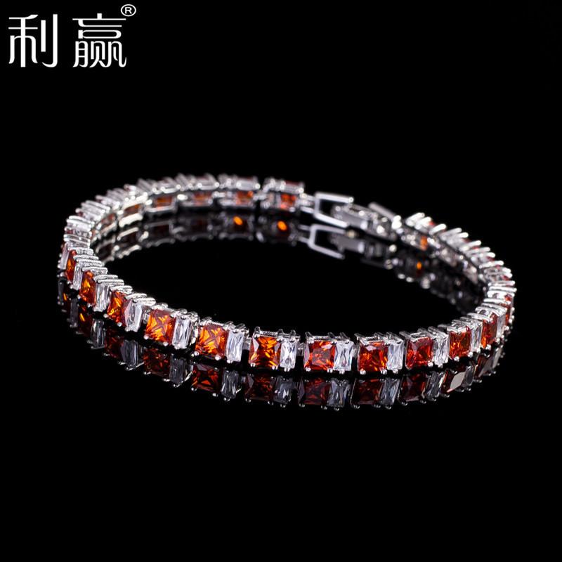 South Korea Aaa Zircon Bracelet Simple Girl Accessories Electroplated Real White Gold Color Retention Lasting