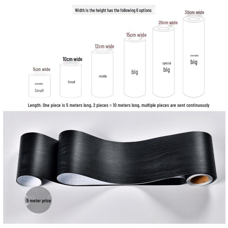 Водонепроницаемая самоклеящаяся наклейка с текстурой дерева для плинтуса и кромочная лента для отделки кромок мебели и декора плинтуса