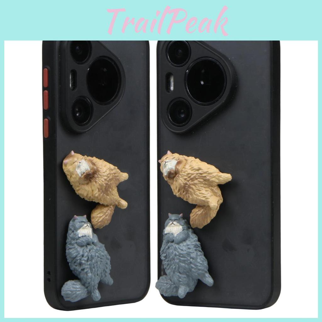 Cute 4pcs Cartoon Sleeping Cat Model Ornament Set Accessories Decoration