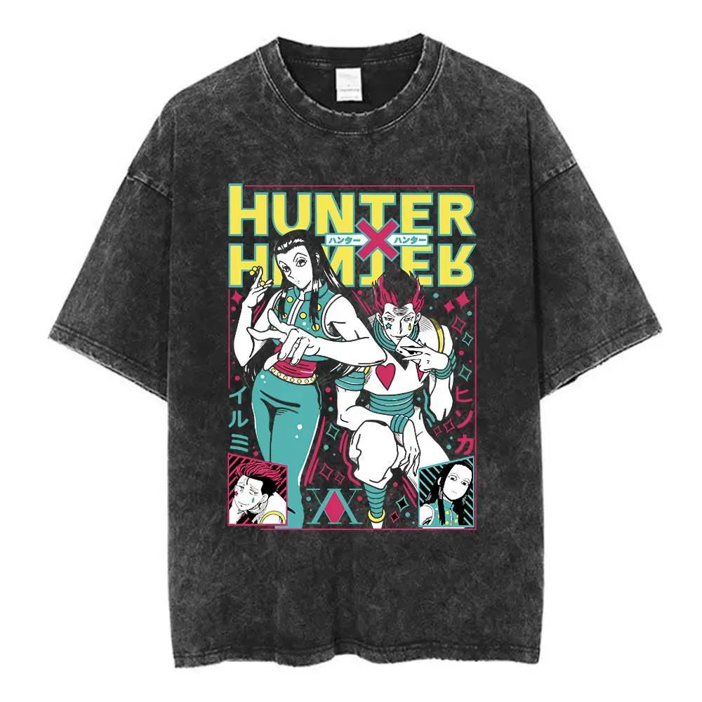 Anime Hunter X Hunter Phantom Troupe Printed Tshirt Mens and Womens Washed Tshirt High Quality Vintage Cotton Tshirt Tops