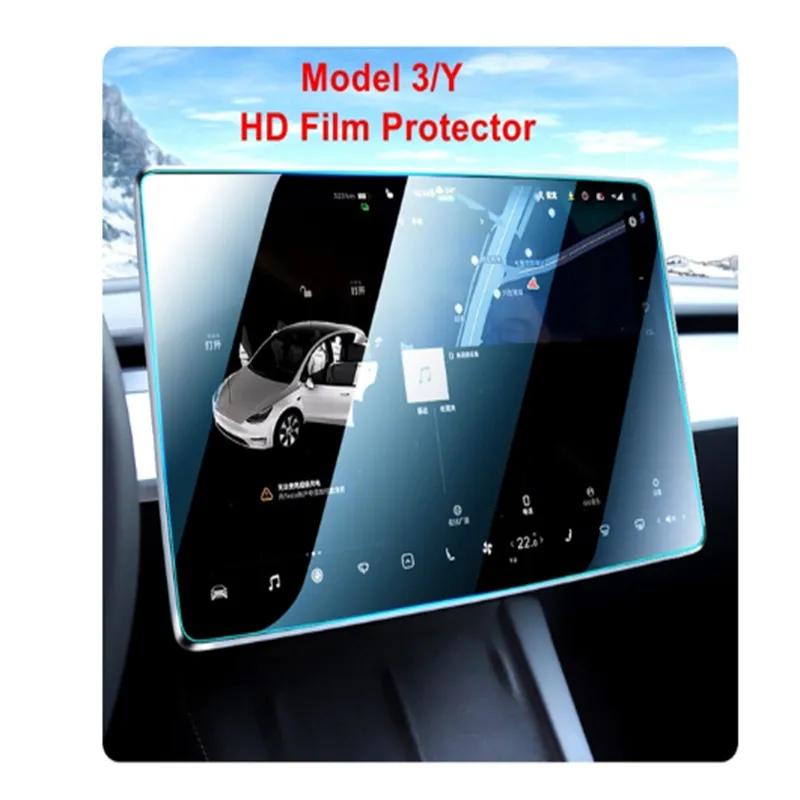 9H Matte Tempered Glass Screen Protector For Tesla Model 3 Y 2023 2022 2021 Center Control Navigation Film Car Modify Accessory