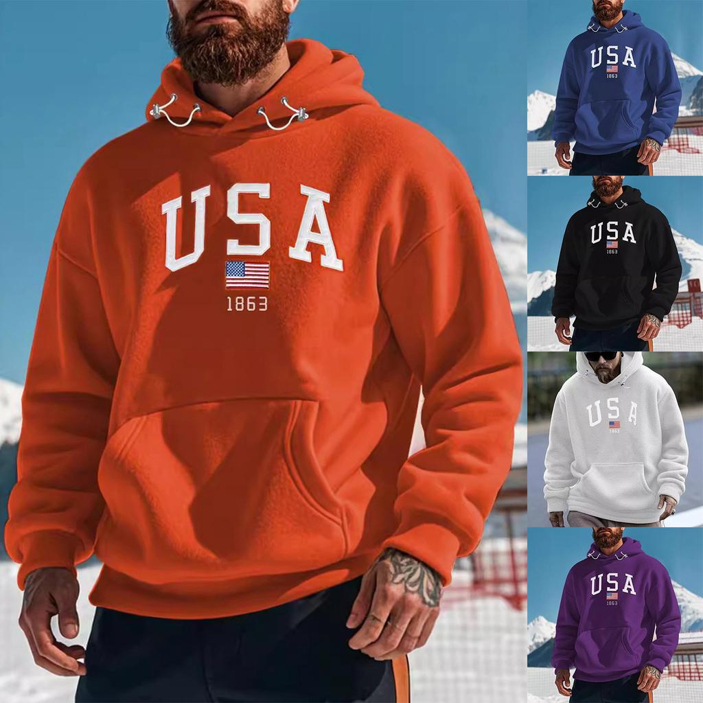 Мужская свободная флисовая толстовка с капюшоном с принтом, мужская повседневная модная спортивная толстовка-пуловер