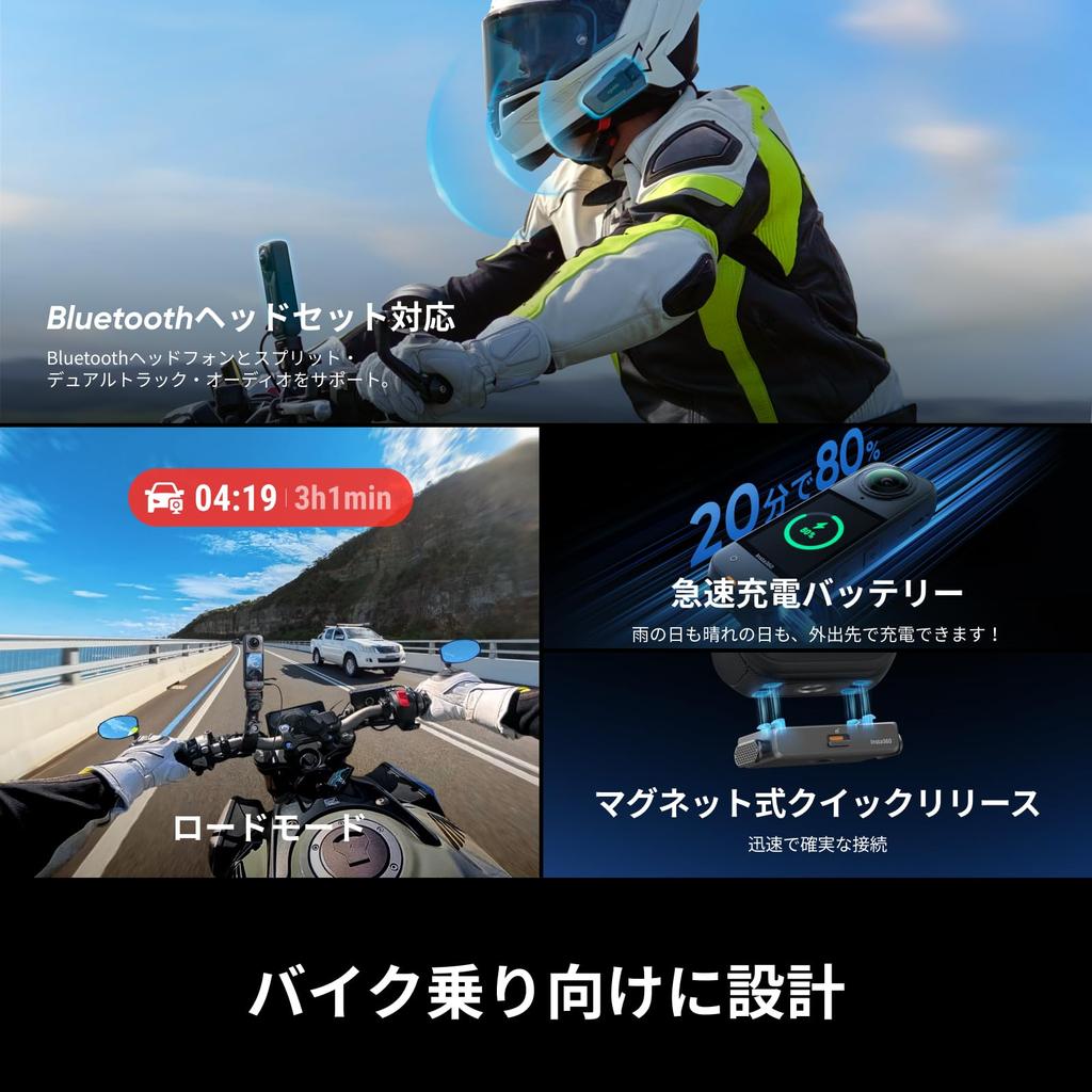 by Sara Insta360 X5 Standard Edition 8K panoramic action camera Excellent night selfie image interchangeable lenses long battery [ Takanashi]