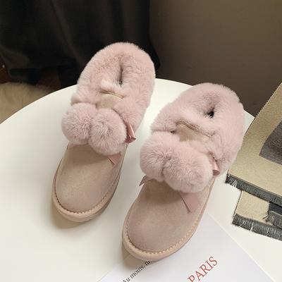 Зимние новые теплые зимние сапоги, женские короткие шапочки с ворсом, нескользящие тапочки, популярная хлопковая обувь