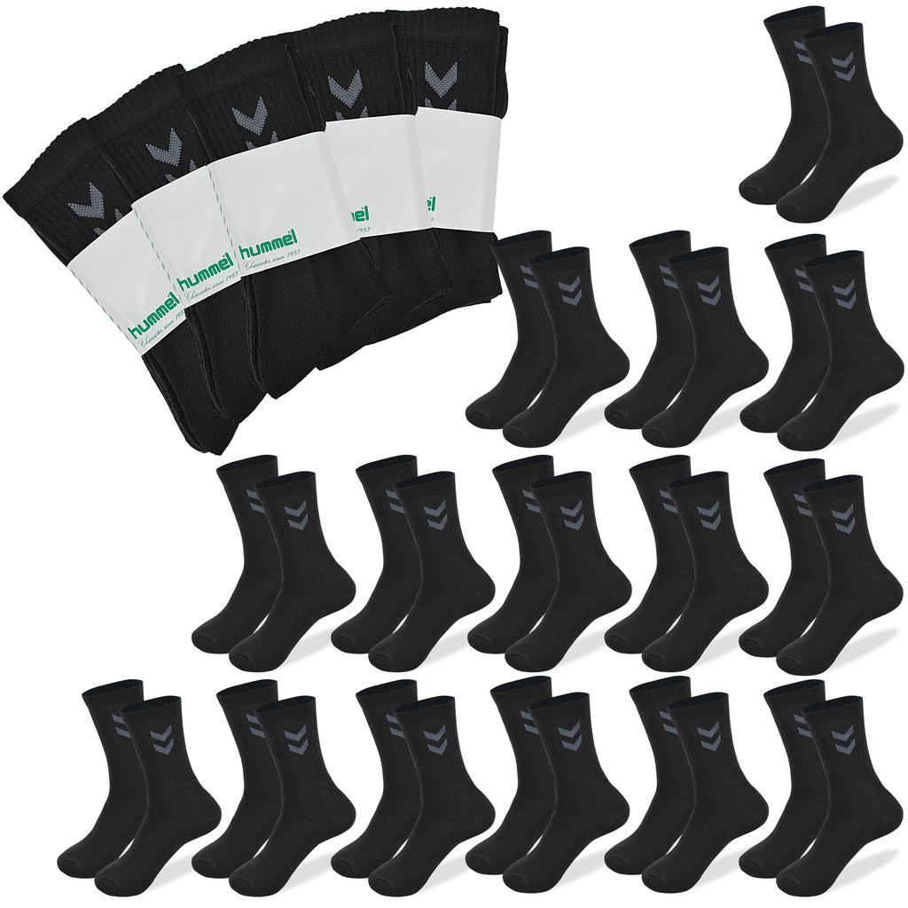 HUMMEL Men' Socks 15 Pairs Long Black Cotton Size 36-40