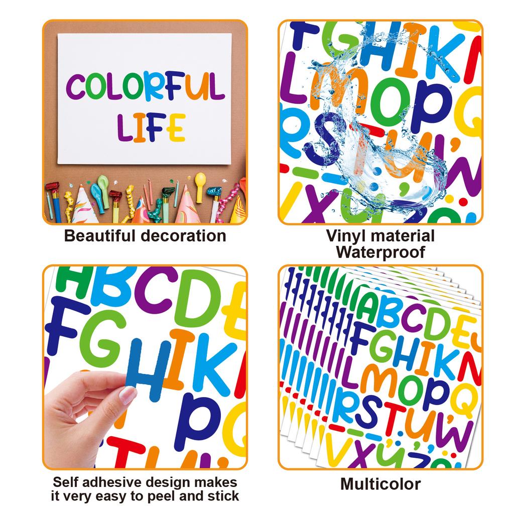 2 Inch Waterproof Self Adhesive Vinyl Alphabet Number Stickers for Gift Poster Index Journaling Scrapbooking Decals Cross border