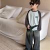 Autumn Korean T Shirt Boys Girls Children Clothing All Match T Shirt Long Sleeved T Shirt Fashion Casual Letter Embroidery Top