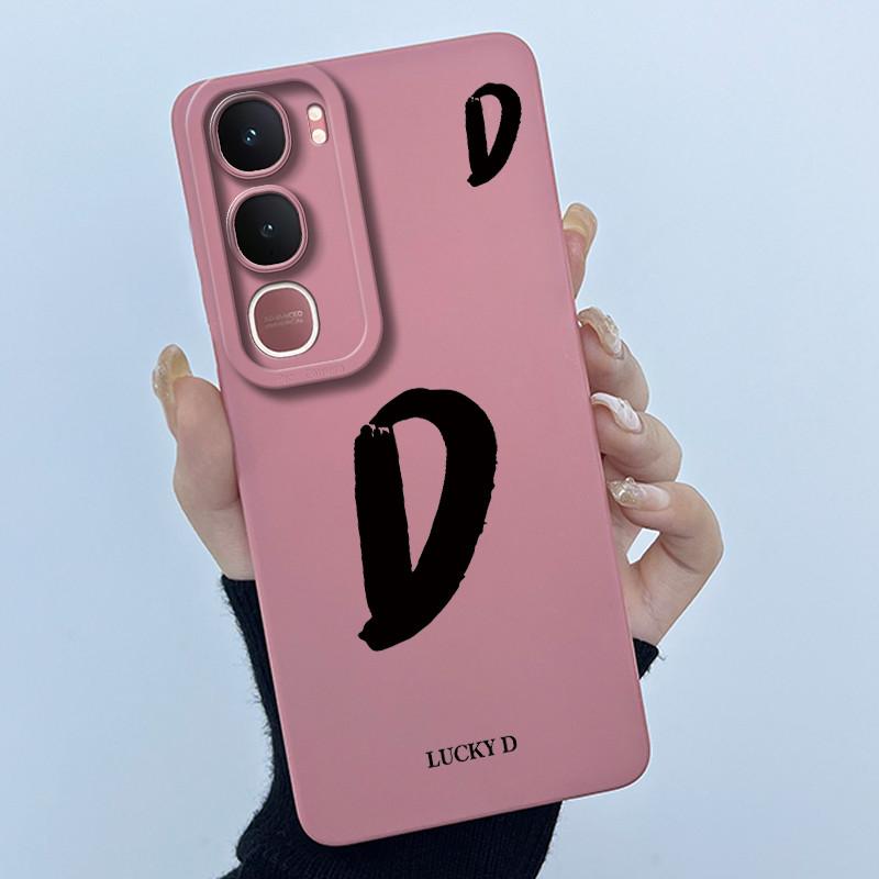 For Vivo Y21d Case Cover Lucky Initial Letter Silicone Soft Matte Phone Bumper for Vivo Y21d Y 21d VivoY21d 4G 5G 2025 Casing