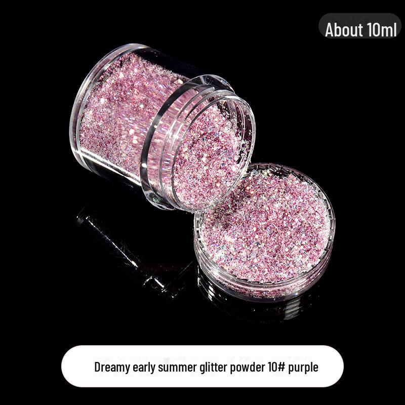 Dreamy Summer Glitter Mix: Hexagonal Sequins, Laser, and Fine Glitter In DIY Hemp Material.