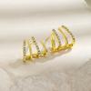 1 pair of versatile U-shaped zircon claw earrings for women, suitable for daily wear during festivals and celebrations