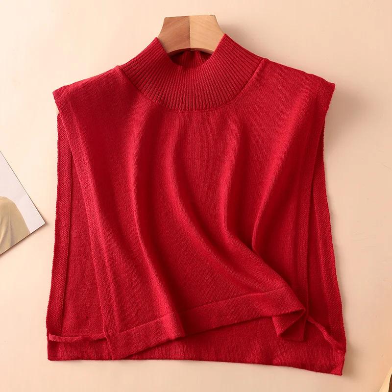 Women Wool Detachable Collar Fake Neck Mock Hooded Solid Color False Sweater Ladies Turtleneck Neckwear Clothing Accessories