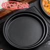 3Pcs/Set Easy Demoulding Pizza Mould Carbon Steel Pizza Oven Tray Shallow Round Pizza Plate  Oven
