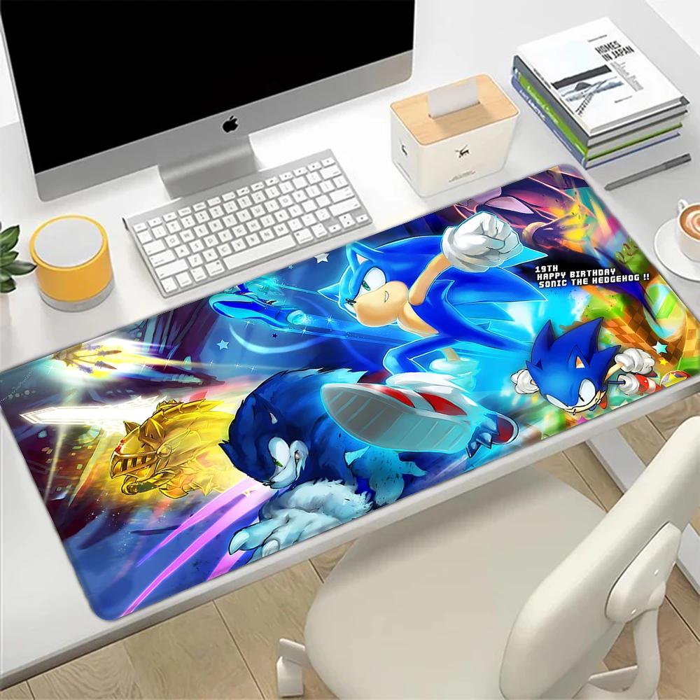 Cute Sonics The Hedgehogs Mousepad HD Printing Computer Gamers Locking Edge Nonslip Mouse Pad XXLxcm Keyboard PC Desk Pad