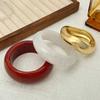 SHIXIN Trend Thick Resin Acrylic Bracelet for Women Bohemian Round Stackable Wide Bracelet Irregular Geometry Open Spring Bangle