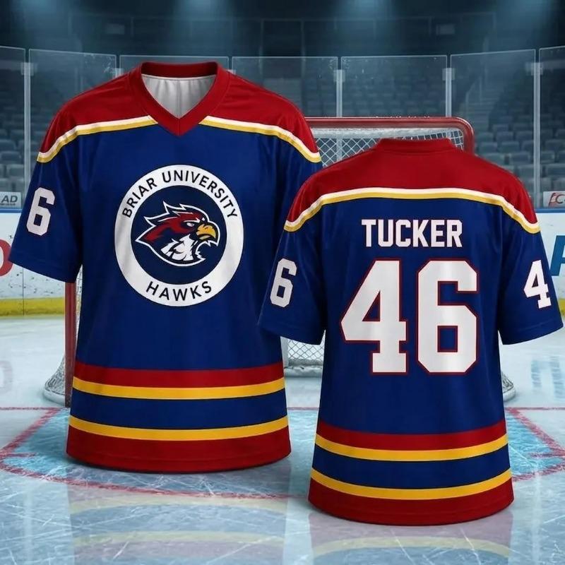 Внекампусный Hawks Briar University Игровая футболка 44 Хоккейная футболка Летний спорт Мужская футболка Футболка Y2k Женская