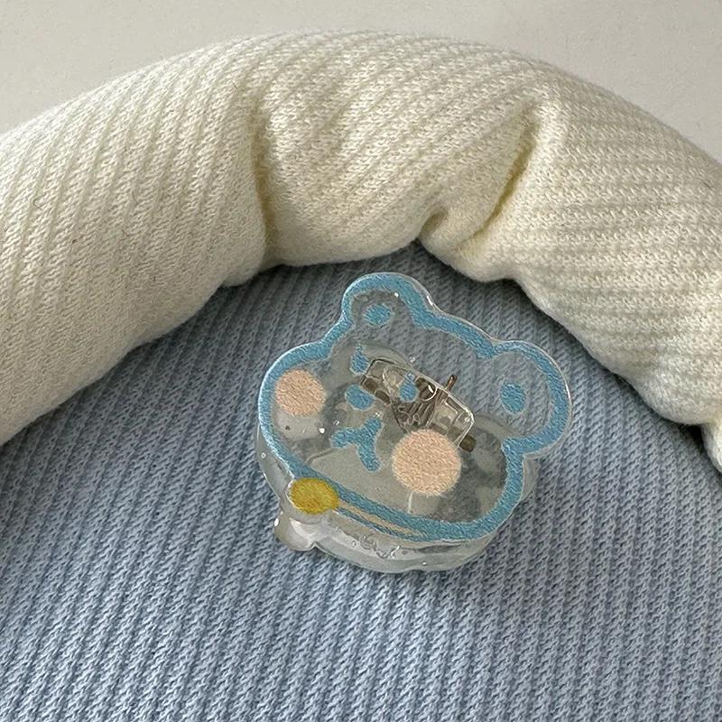 Супер милые маленькие заколки для волос для детей прозрачные акриловые заколки с мультяшными животными аксессуары для волос для девочек