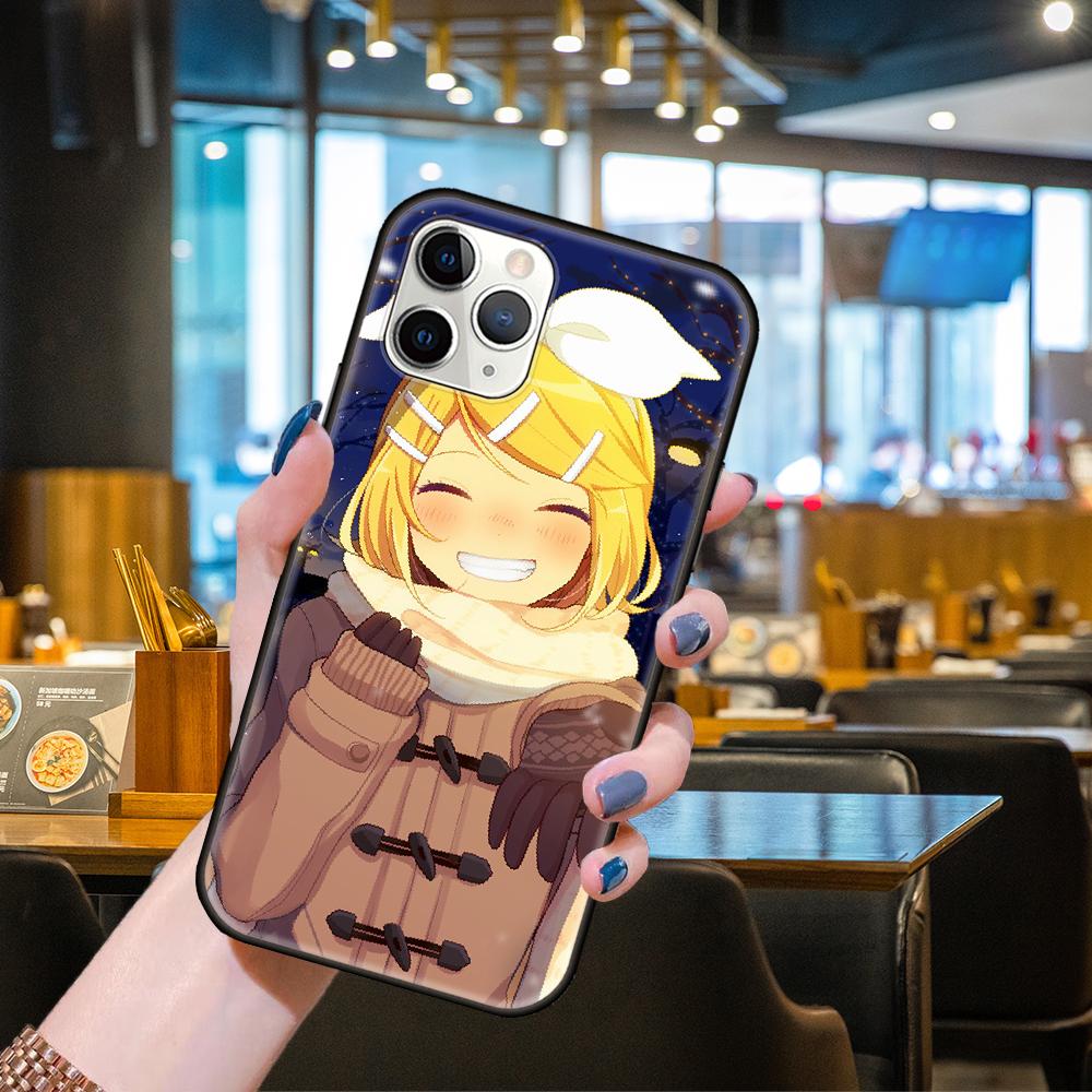 Телефон для Apple iPhone 13 12 11 Mini Pro Max SE XS XS XR 8 7 6 S плюс черная крышка водонепроницаемое мягкое кагамин Rin Vocaloid