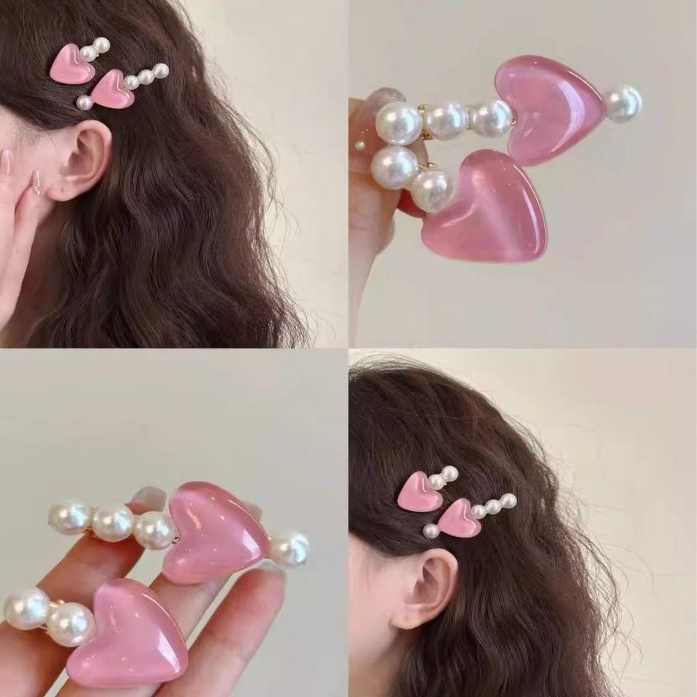 Pearl Side Hairpin Sweet Bangs Hair Clip Princess Headdress Styling Tool for Girls