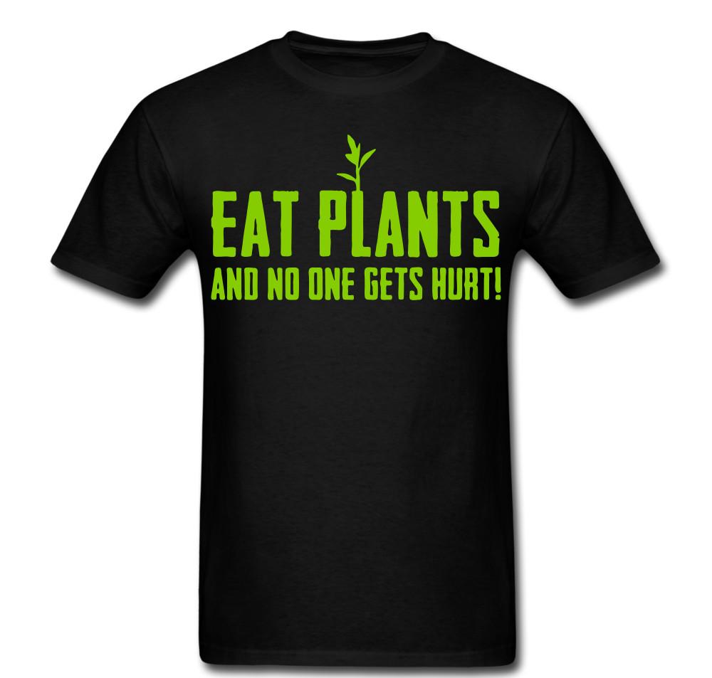 Eat Plants and no one gets hurt funny vegan T shirt Tee vegetarian anti meat
