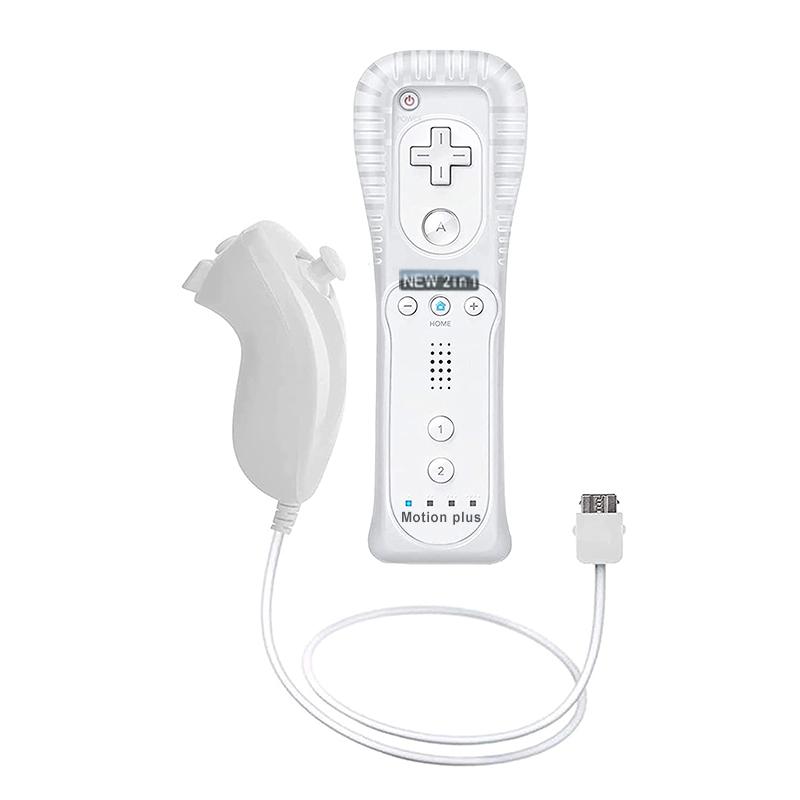 Пара пультов дистанционного управления с контроллером Nunchuck для игр Wii Управление для консоли Wii Беспроводной геймпад с Motion Plus