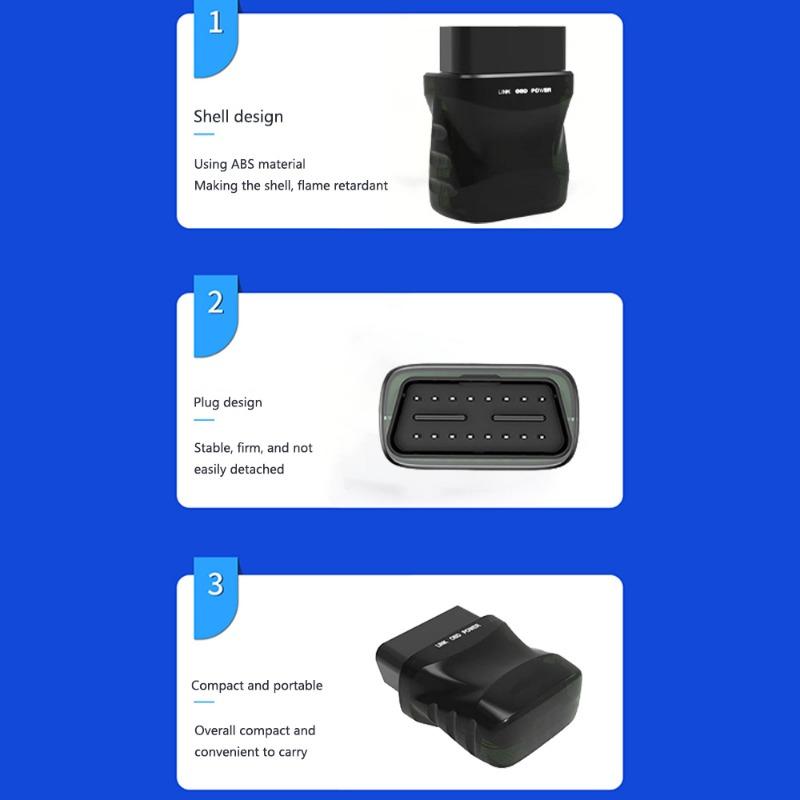 1 ПК OBD2 Инструмент обнаружения V015 Автомобильный диагностический инструмент неисправностей Считывающая карта Bluetooth Тестер двигателя Elm327