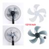 12/14 Inch Plastic Fan Blade Replacement 5 Leaves with Nut Cover for Household Standing Pedestal Fan Table Fan Accessories