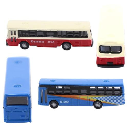 Bus Collection Bus Model, Minibus, Car Model, 1:150, Set of 6, Route Bus Model, Building Model, Diorama, Scenery Collection, Educational, DIY