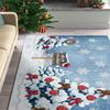 Рождественская концепция Декоративный тонкий машинный тканый хлопок Нескользящая основа Моющийся ковер для комнаты