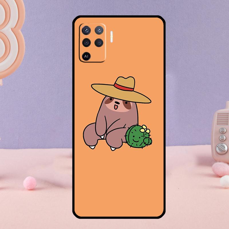 Cacti Sloths Phone Case For Oppo A38 A18 A58 A78 A98 A79 A40 A60 A80 A16 A76 A96 A15 A74 A94 A54 A77 A17