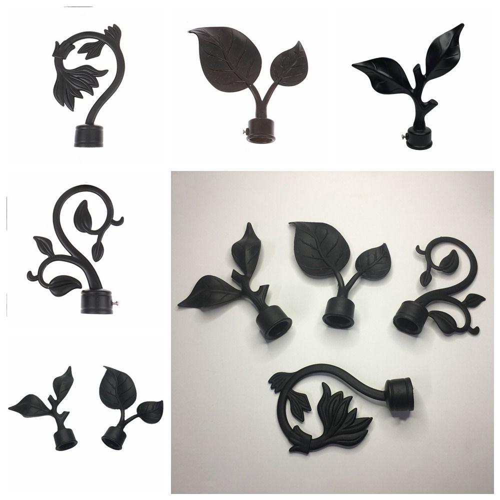 Luxurious Ends Heads Curtain Pole Finials Imitation Iron Strong Roman Rod Unique Shape ABS Material Home