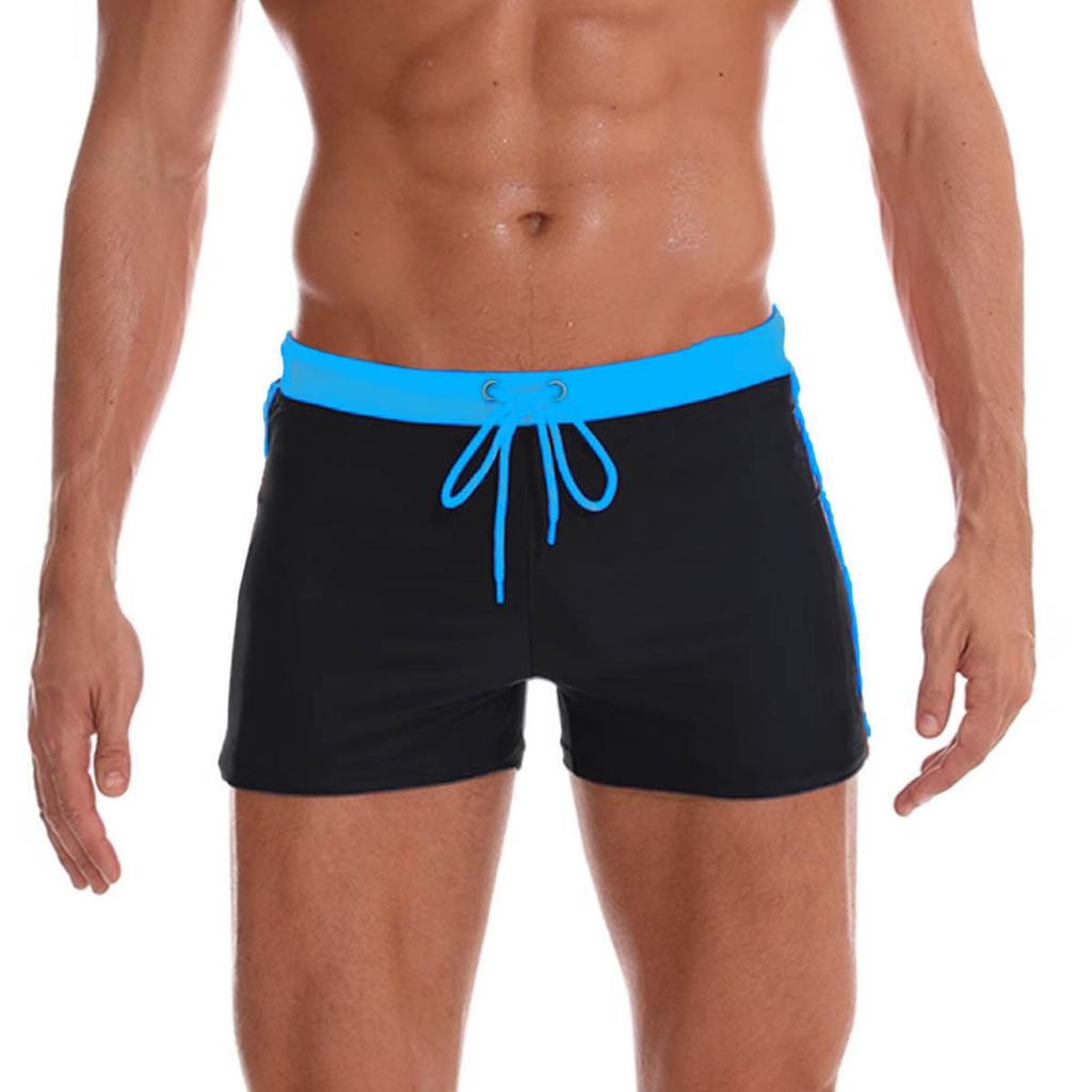 Sports Men's Boxers Plain Stitching Comfortable Fashion Lace-up Swimming Shorts Men