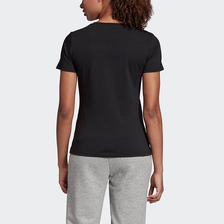 Adidas Футболка с коротким рукавом и круглым вырезом, с логотипом, повседневная, женская, черная EI4569