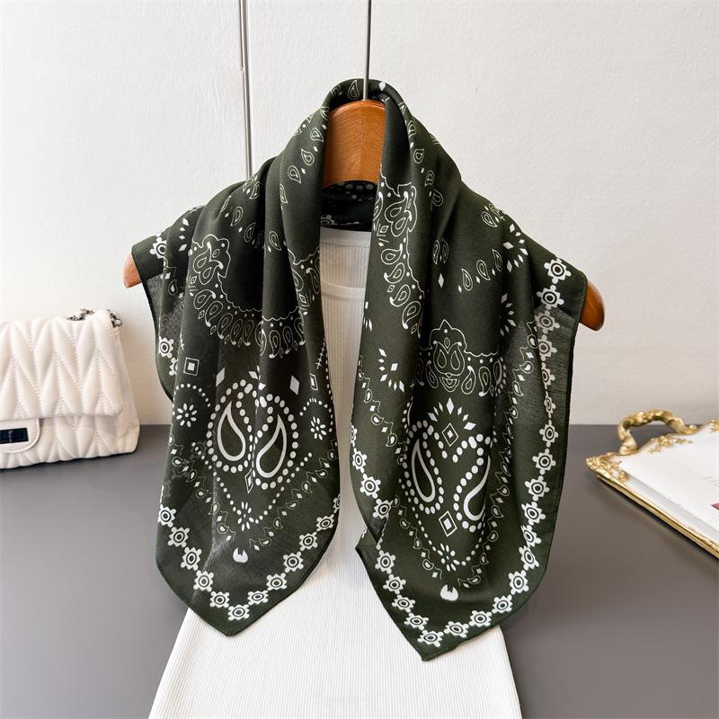 Paisley Herringbone Pattern Cotton And Linen Small Square Scarf Silk Scarf Imitation Velvet Headscarf Shawl Scarf Scarf Women
