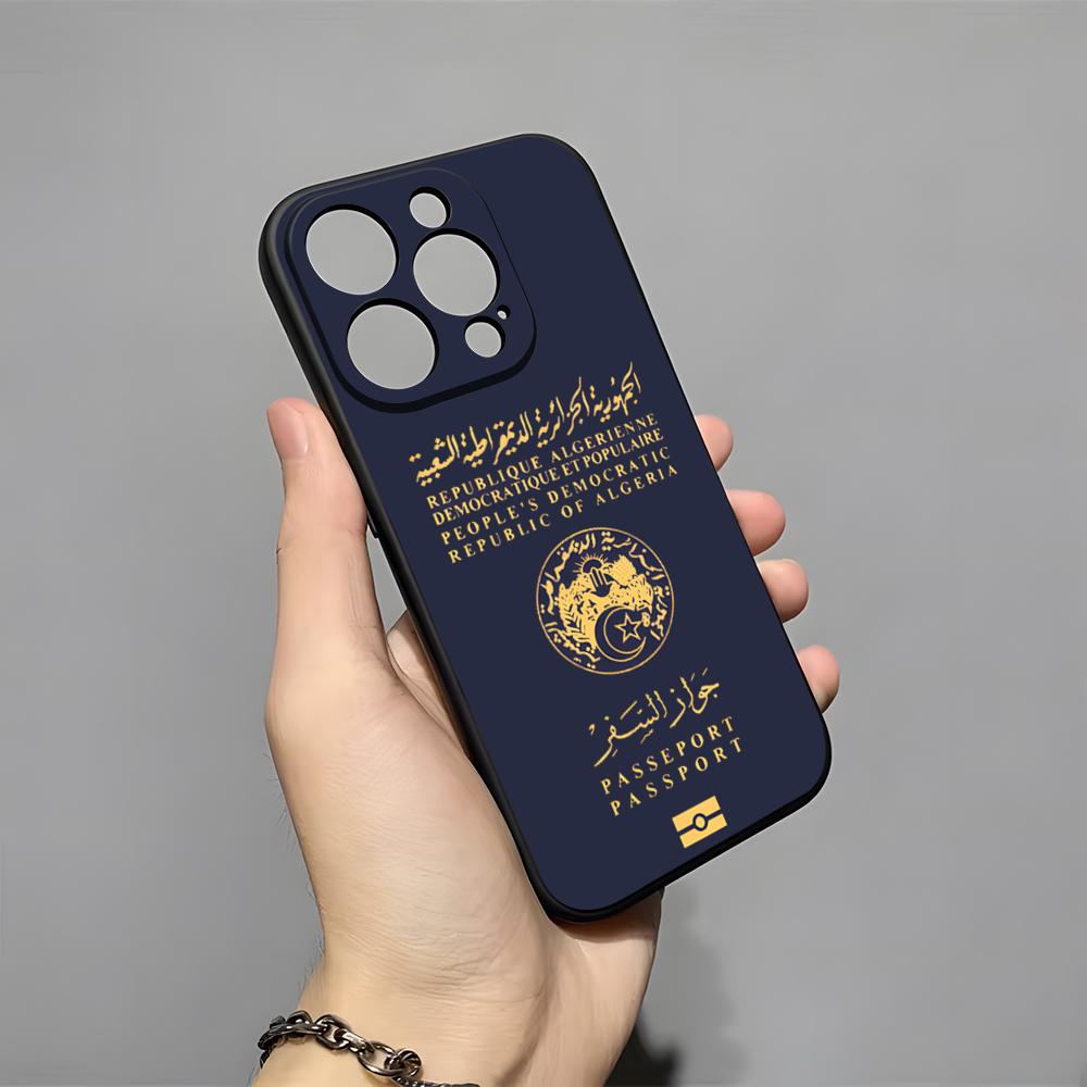 Algeria Passport Phone Case For IPhone 17 Pro Max 16 15 14 Pro Max 13 11 X Xs Xr 8 7Plus Silicone Cover