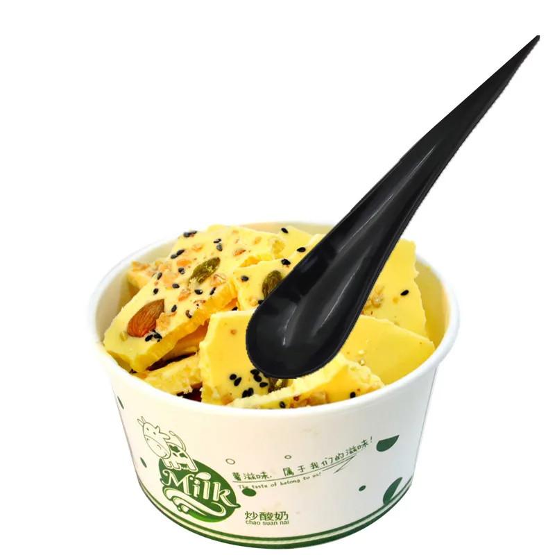 100pcs/pack Disposable Big Spoon for Ice Cream  Dessert Milkshake Cake Yogurt Drop Shape Spoon