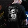 Крутой байкер пьет пиво череп графика мужчины хлопковые футболки летняя одежда панк-рок вечеринка топы Ropa Hombre Camisetas