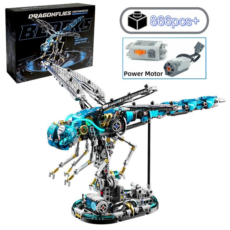 НОВЫЙ Креативный Набор Механических Стрекоз из Строительных Блоков Животное MOC Модель для Сборки Детям Взрослым Подарок на День Рождения Рождество Хэллоуин