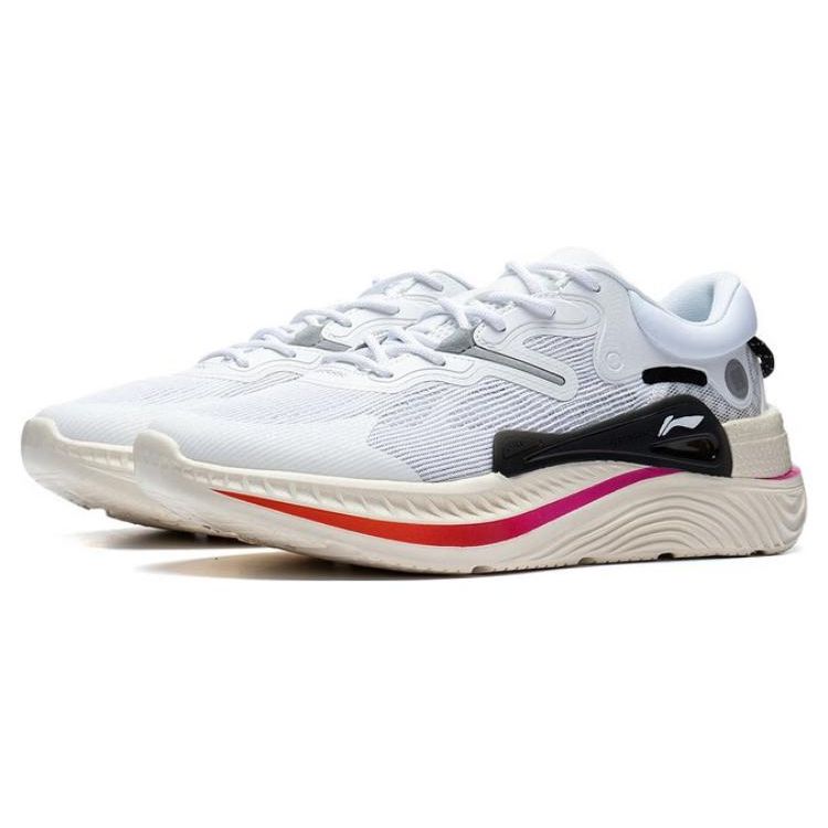 Li-Ning Starfire Lite Fabric Synthetic Leather Нескользящие износостойкие дышащие низкие спортивные повседневные туфли мужские кроссовки белые серые красные AGLT101-4