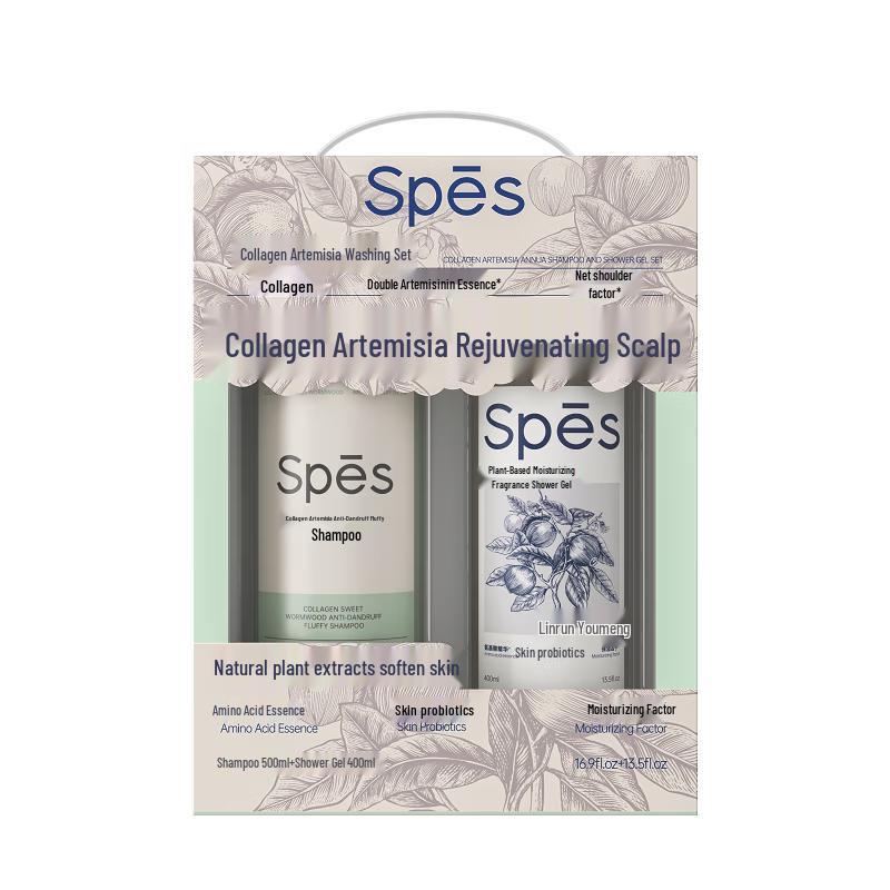 Spes Collagen Mugwort Shampoo & Body Wash Set