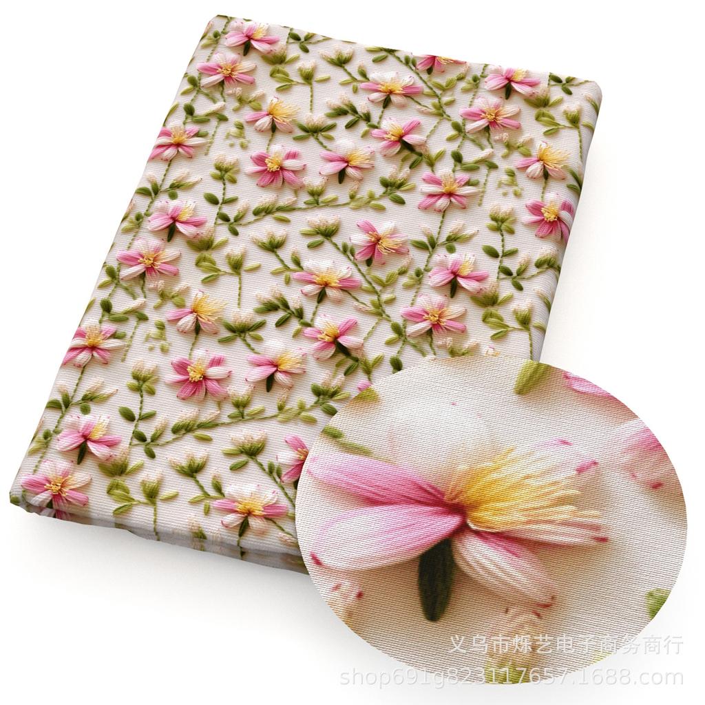 Сделай сам Синтетическая кожа Ткань Цветы Цветочный принт Имитация вышивки Искусственная кожа Обувь Имитация вышивки