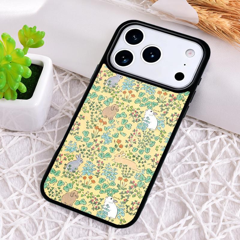 Милый Кролик мягкий Чехол для Телефона для iPhone 17 Air 16 15 11 12 14 13 Pro Max Ударопрочный Чехол