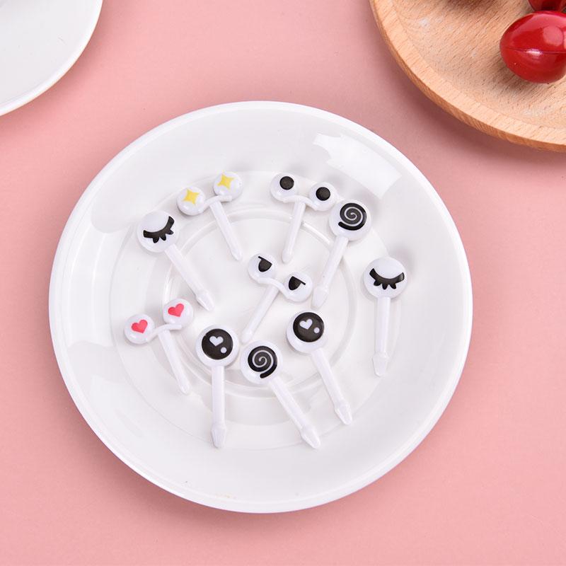 Фруктовая вилка, мини-мультфильм, детская еда, выбор фруктов, зубочистка, декор для вечеринки, случайный цвет